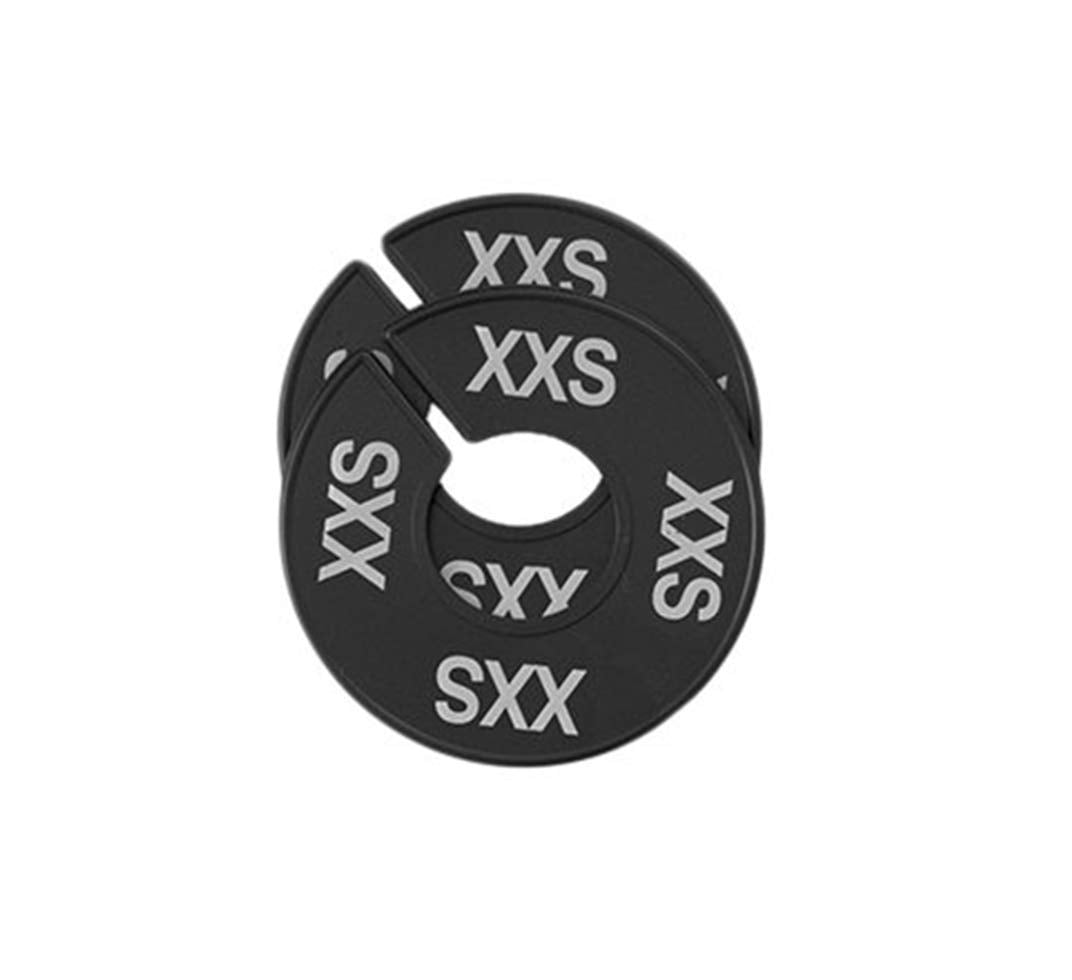 Nahanco Cbwkit3, Black Round Clothing Rack Size Dividers, White Print For Home Or Clothing Store, Xxs-Xxl, Kit Of 16 (7 Sizes An